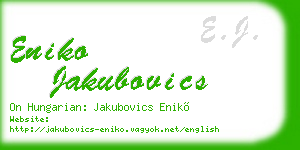 eniko jakubovics business card