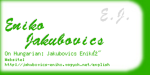 eniko jakubovics business card